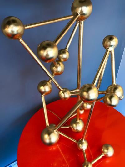 Antonio Cagianelli Contemporary Pair of Lamps Atomic Gold Leaf by Antonio Cagianelli Italy