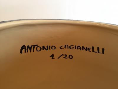 Antonio Cagianelli Contemporary Stool Skull in Grey Ceramic by Antonio Cagianelli