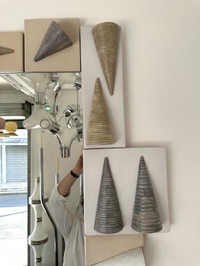 Antonio Cagianelli Large Contemporary Cone Ceramic Mirror by Antonio Cagianelli Italy