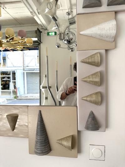 Antonio Cagianelli Large Contemporary Cone Ceramic Mirror by Antonio Cagianelli Italy