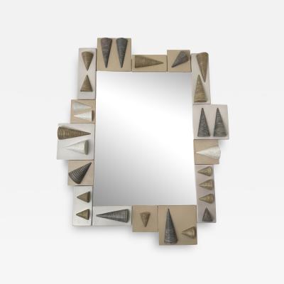 Antonio Cagianelli Large Contemporary Cone Ceramic Mirror by Antonio Cagianelli Italy