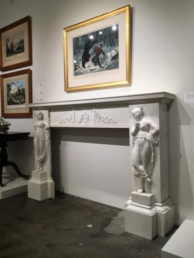 Antonio Canova Figural Marble Mantelpiece