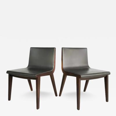 Antonio Citterio Antonio Citterio Acanto Leather Wenge Dining Chairs Set 6