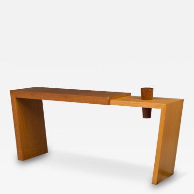 Antonio Fortuna Contemporary American Walnut Bleached Mahogany Console Table