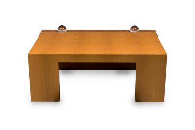 Antonio Fortuna Contemporary American Walnut Mahogany Coffee Table with Orbs