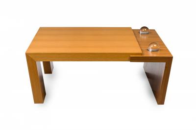 Antonio Fortuna Contemporary American Walnut Mahogany Coffee Table with Orbs