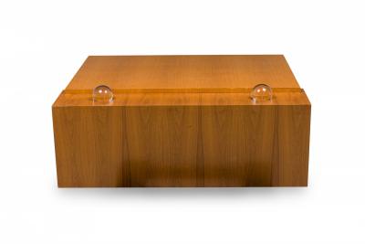 Antonio Fortuna Contemporary American Walnut Mahogany Coffee Table with Orbs