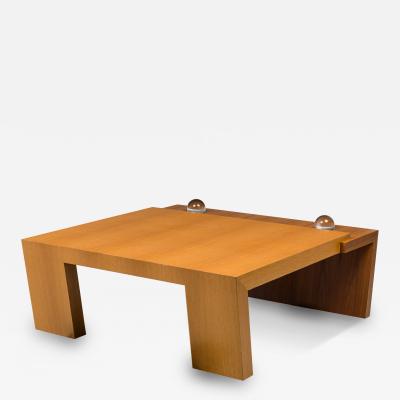 Antonio Fortuna Contemporary American Walnut Mahogany Coffee Table with Orbs