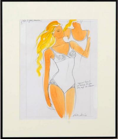 Antonio Lopez Fantastic Set of Five Fashion Illustrations by Antonio Lopez