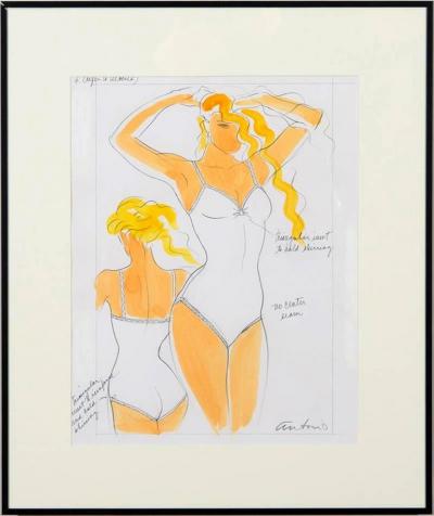 Antonio Lopez Fantastic Set of Five Fashion Illustrations by Antonio Lopez
