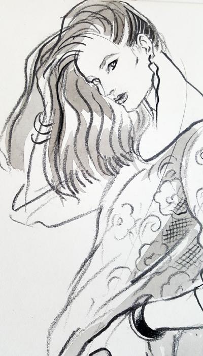 Antonio Lopez Female with Hand in Hair