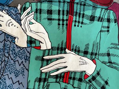 Antonio Lopez Five Fashion Models Wearing Hoodies Vogue Patterns 1970s Fashion Puerto Rican