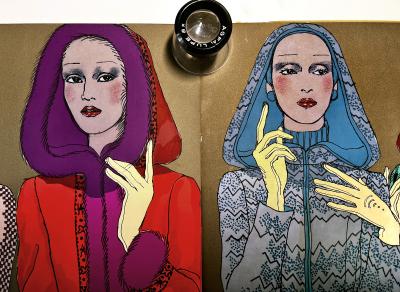 Antonio Lopez Five Fashion Models Wearing Hoodies Vogue Patterns 1970s Fashion Puerto Rican