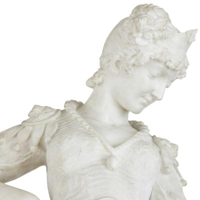 Antonio Natali Large marble sculpture of a circus ringmistress by Antonio Natali