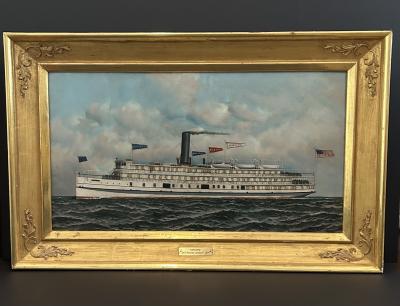 Antonio Nicolo Gasparo Jacobsen The steamship Concord signed A Jacobsen lower right