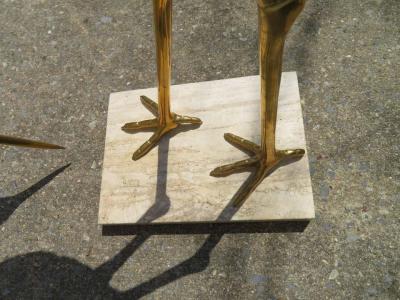 Antonio Pavia Magnificent Pair of Large Italian Antonio Pavia Style Egrets Cranes Travertine