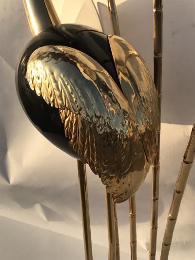 Antonio Pavia Monumental Brass Egret Flamingo Floor Lamp by Antonio Pavia