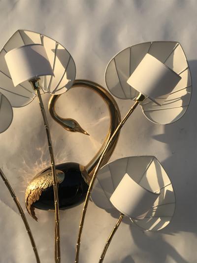 Antonio Pavia Monumental Brass Egret Flamingo Floor Lamp by Antonio Pavia