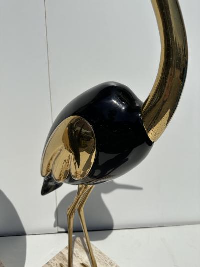 Antonio Pavia Pair of Brass Heron Sculptures