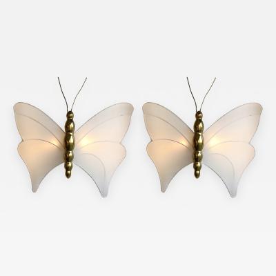 Antonio Pavia Pair of Brass Sconces Butterfly by Antonio Pavia Italy 1970s