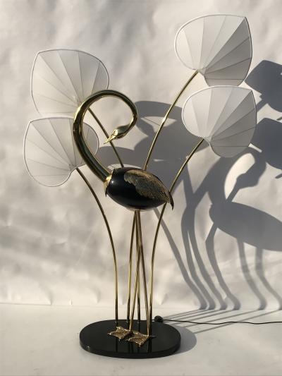 Antonio Pavia Pair of Standing Egret Flamingo Floor Lamps by Antonio Pavia