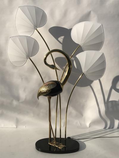 Antonio Pavia Pair of Standing Egret Flamingo Floor Lamps by Antonio Pavia