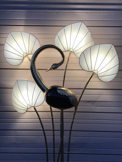 Antonio Pavia Pair of Standing Egret Flamingo Floor Lamps by Antonio Pavia
