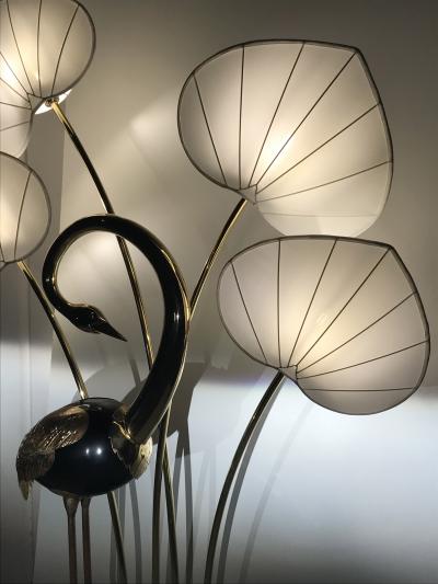 Antonio Pavia Pair of Standing Egret Flamingo Floor Lamps by Antonio Pavia