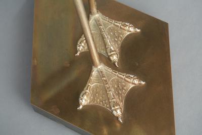 Antonio Pavia Set of Brass Flamingo Crane Sculptures