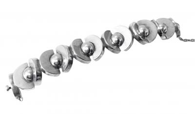 Antonio Pineda Anto io Pineda 970 std Silver Mid Century Modernist Bracelet C 1970