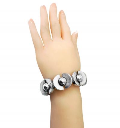 Antonio Pineda Anto io Pineda 970 std Silver Mid Century Modernist Bracelet C 1970