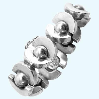 Antonio Pineda Anto io Pineda 970 std Silver Mid Century Modernist Bracelet C 1970