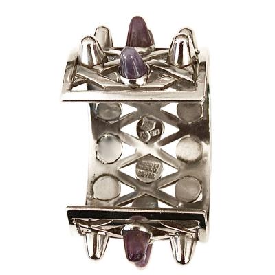 Antonio Pineda Antonio Pineda Amethyst Silver Spike Bracelet