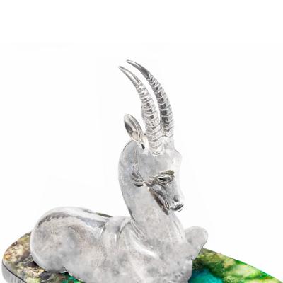 Antonio Pineda Antonio Pineda Unique Sterling Ibex Sculpture 