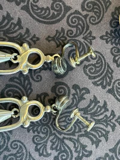 Antonio Pineda Mexican Modern Silver and Amethyst Earrings Antonio Pineda