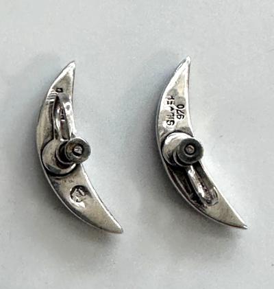 Antonio Pineda Mexican Modernist Silver Obsidian Four piece Jewelry Suite Taxco Antonio Pineda