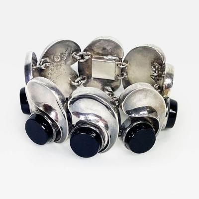 Antonio Pineda Silver and onyx bracelet by Antonio Pineda