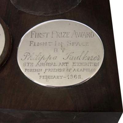 Antonio Pineda Unique Silver Ebony Trophy by Antonio Pineda 1968