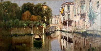 Antonio Reyna Palaces by a Canal Venice