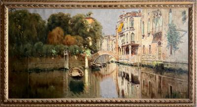 Antonio Reyna Palaces by a Canal Venice