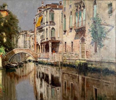 Antonio Reyna Palaces by a Canal Venice