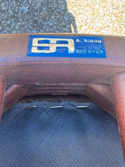 Antonio Sibau Antonio Sibau Mahogany Side Chair Italian Craftsmanship 20th Century