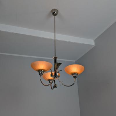 Antti Hakkarainen Delicate Pendant in Nickled Brass Glass 313 3 Antti Hakkarainen Finland 1930s