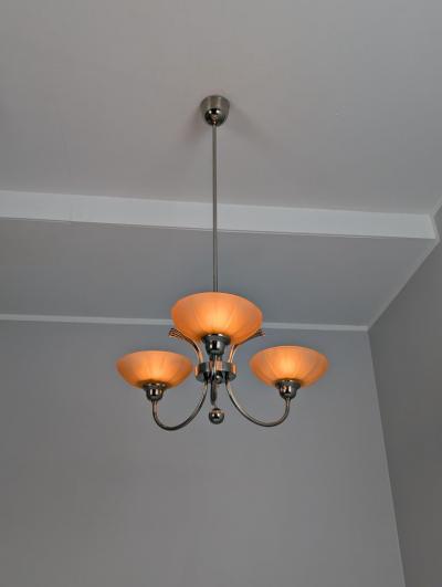 Antti Hakkarainen Delicate Pendant in Nickled Brass Glass 313 3 Antti Hakkarainen Finland 1930s