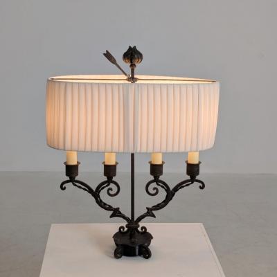 Antti Hakkarainen Sculptural Wrought Iron Table Lamp attr Taidetakamo Antti Hakkarainen 1920s