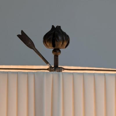 Antti Hakkarainen Sculptural Wrought Iron Table Lamp attr Taidetakamo Antti Hakkarainen 1920s