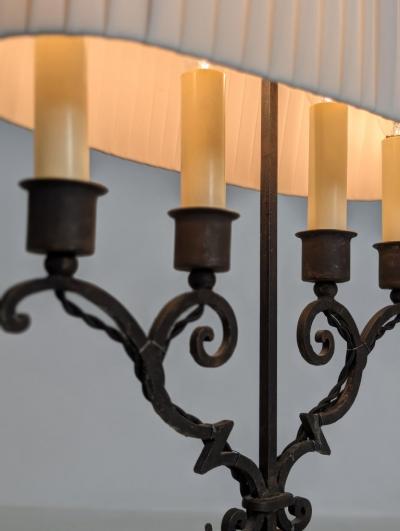 Antti Hakkarainen Sculptural Wrought Iron Table Lamp attr Taidetakamo Antti Hakkarainen 1920s