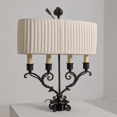 Antti Hakkarainen Sculptural Wrought Iron Table Lamp attr Taidetakamo Antti Hakkarainen 1920s