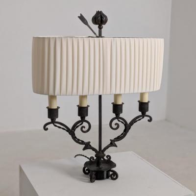 Antti Hakkarainen Sculptural Wrought Iron Table Lamp attr Taidetakamo Antti Hakkarainen 1920s