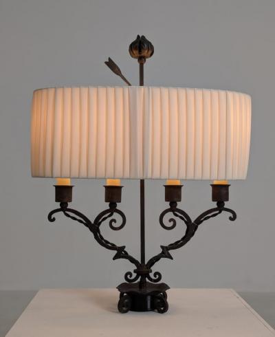 Antti Hakkarainen Sculptural Wrought Iron Table Lamp attr Taidetakamo Antti Hakkarainen 1920s